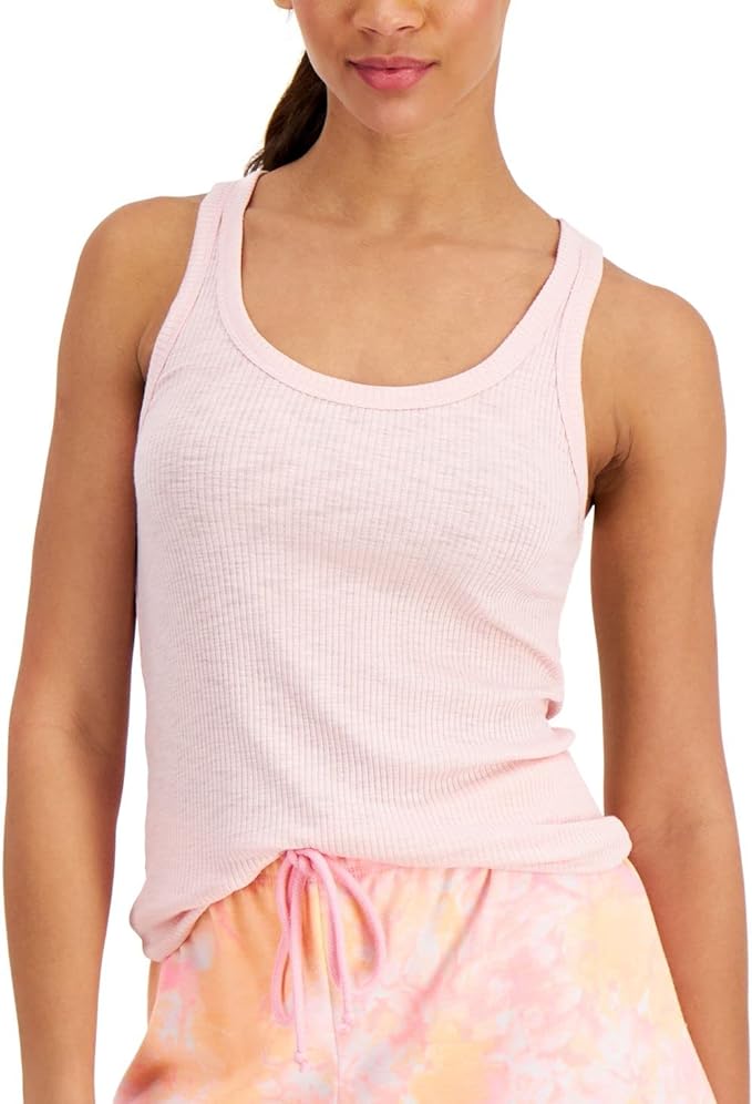 Jenni Women's Solid Ribbed Tank Top Color Peachskin Size S