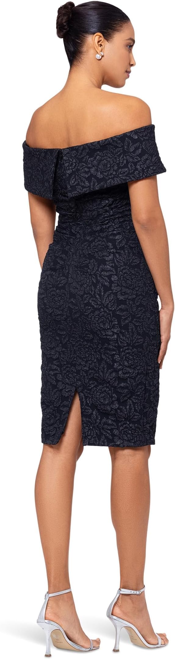 XSCAPE Women's Brocade Rosette Sheath Flower Dress Color Black Size 14