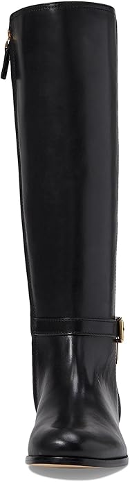 Lauren Ralph Lauren Women's Blayke Buckled Riding Boots Color Black Size 5.5M