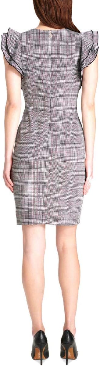Tommy Hilfiger Office Wear Plaid Sheath Dress Color Black Multi Size 12