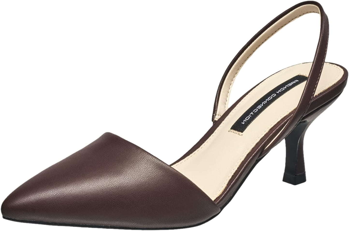 French Connection Women's Slingback Pointed Toe Pumps Color Brown Size 6.5M