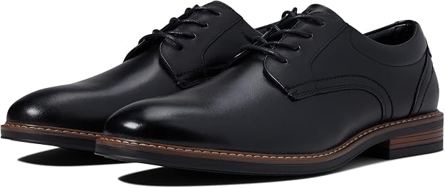 Nunn Bush Men's Centro Flex Plain Toe Oxford Black Size 9.5