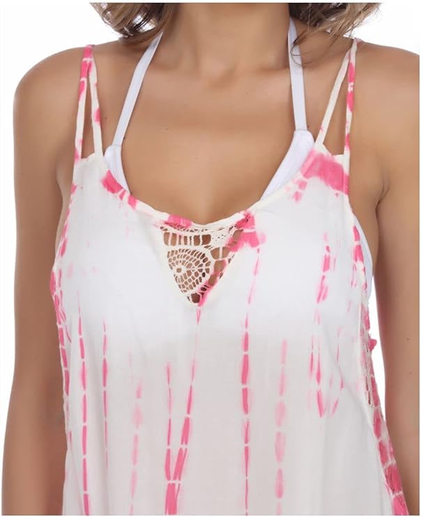 Raviya Women's Tie-Dyed Dress Swimsuit Cover-Up Color Pink Size S