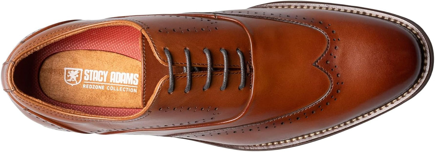 Stacy Adams Men's Macarthur Wingtip Oxford Color Cognac Size 12M