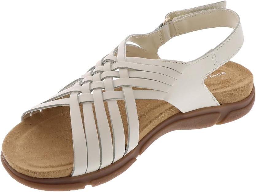 Easy Spirit Women's Mar Leather Slingback Sandal White Size 9.5W