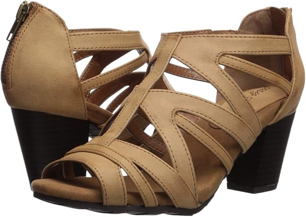 Easy Street Women's Amaze Dress Heeled Sandals Cognac Size 8
