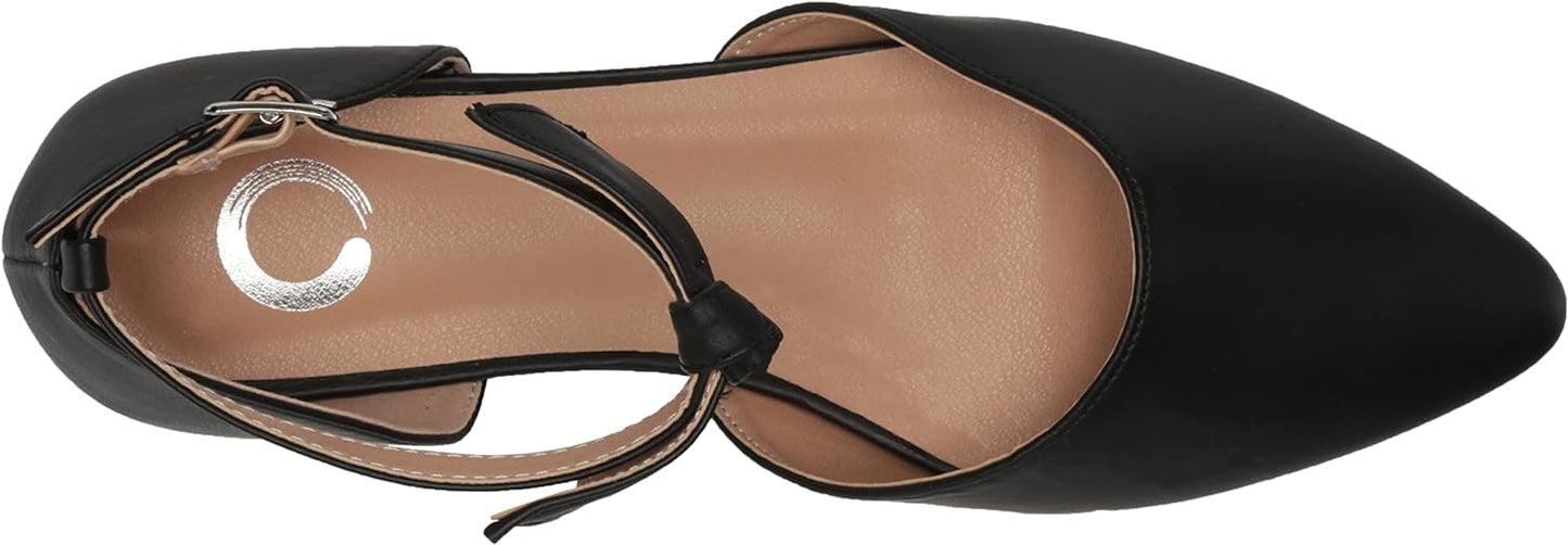 Journee Collection Women's Vielo Ballet Almond Toe Buckle Flats Color Black Size 11M