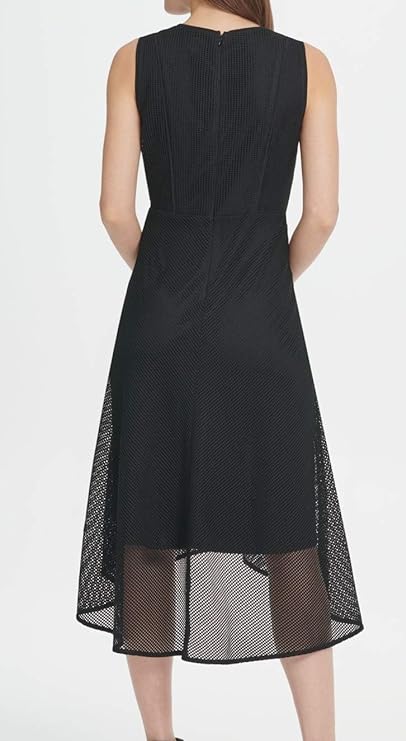DKNY Women's Sleeveless V-Neck Midi Fit & Flare Evening Dress Color Black Size 12
