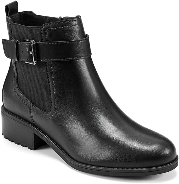 Easy Spirit Women's Rae Ankle Boots (Limited Edition) Color Black Leather Size 5.5M
