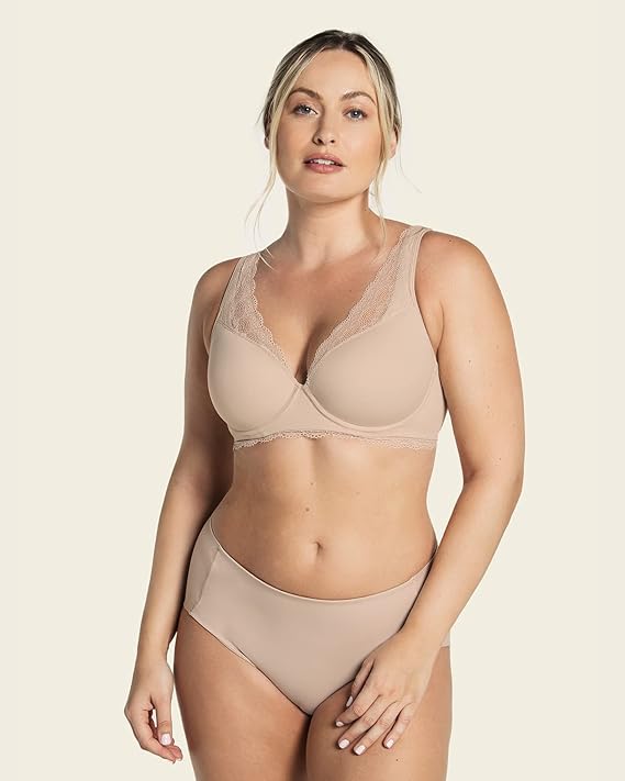 Leonisa Mid-Rise Moderate Compression Classic Underwear Light Beige Size M