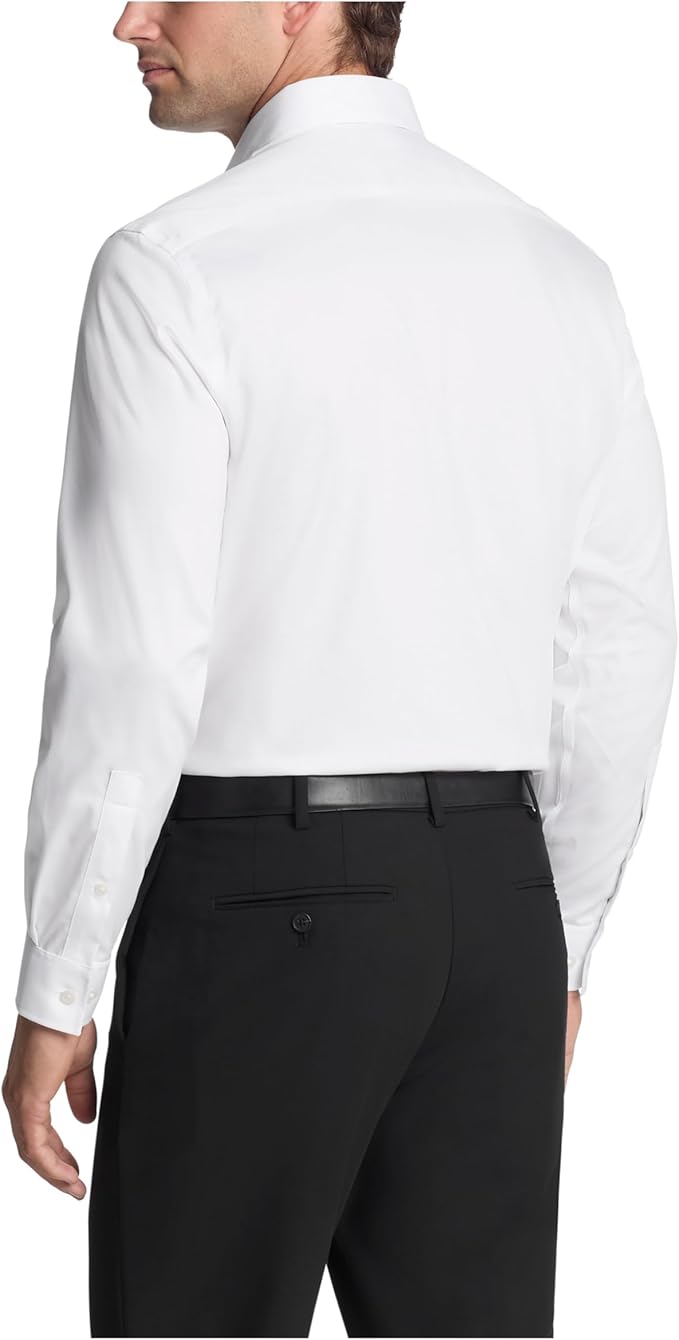 Michael Kors Men's Comfort Stretch Regular-Fit Dress Shirt White Size L 16 32/33