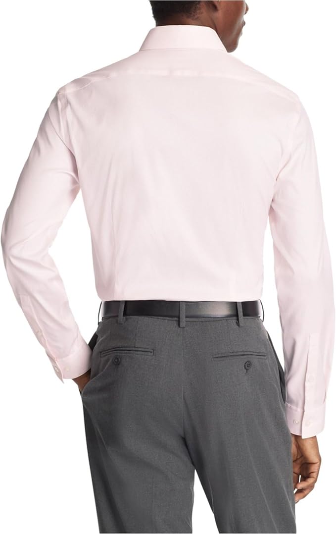 Calvin Klein Men's Extra-Slim Fit Dress Shirt Coral 17/17.5 36/37