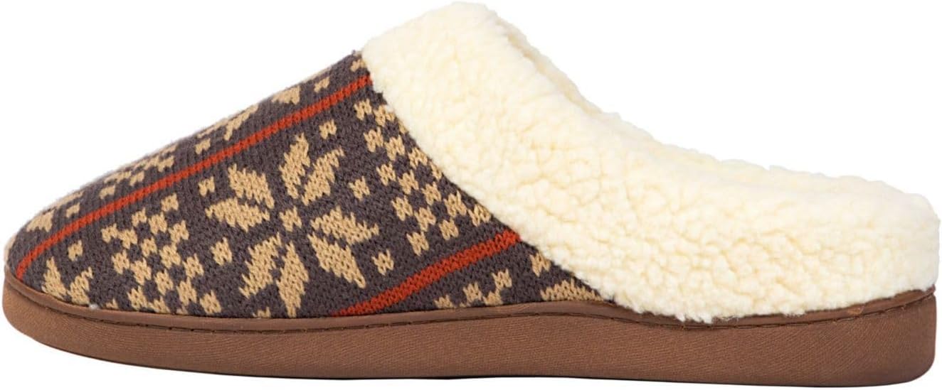 Deer Stags Men's Lodge Patterned Clog Slippers Color Dark Brown Size M (9-10)