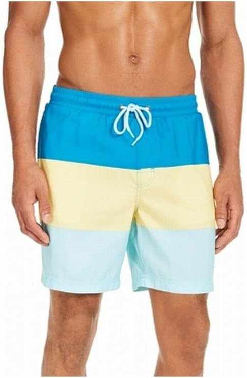 Club Room Men's Colorblocked Swim Trunks Color Turquois Combo Size XL