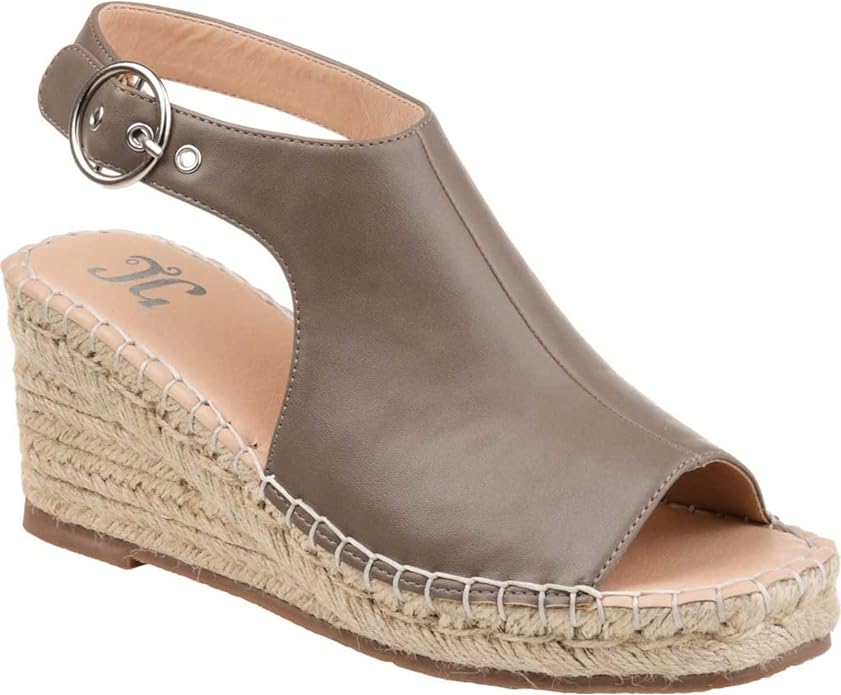 Journee Collection Women's Crew Wedge Sandal Color Taupe Size 6M