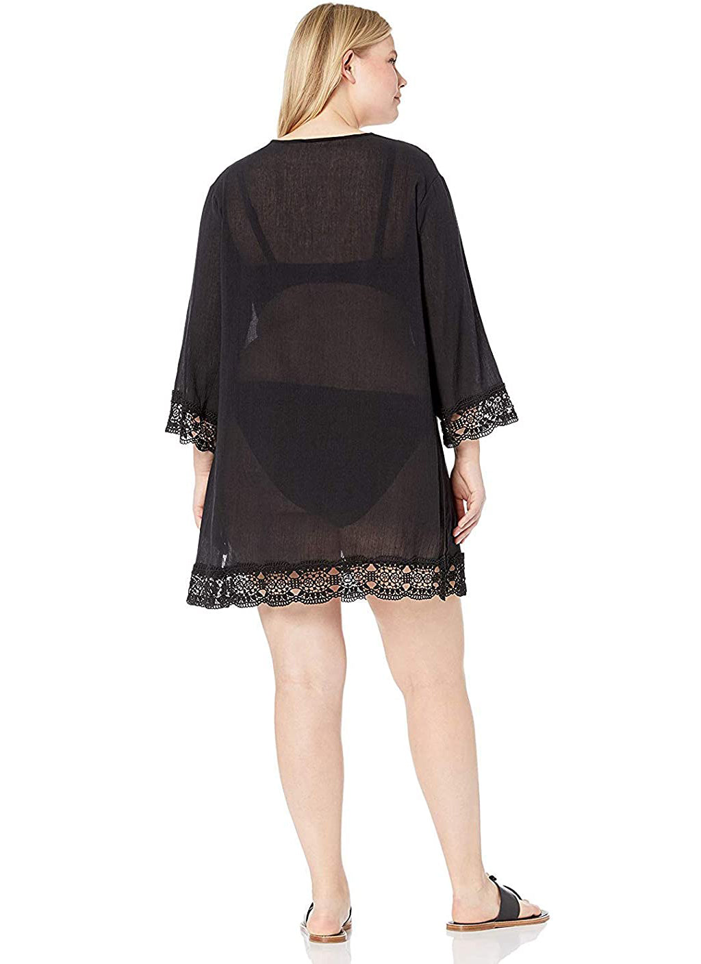 La Blanca V-Neck Tunic Swimsuit Cover Up Color Black Size S