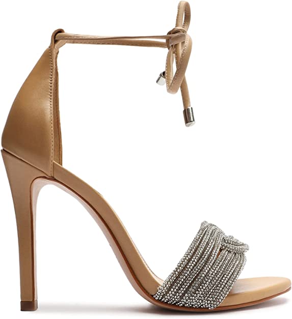 SCHUTZ Andy Glam Sandals Color Light Nude/Chrystal Size 10B