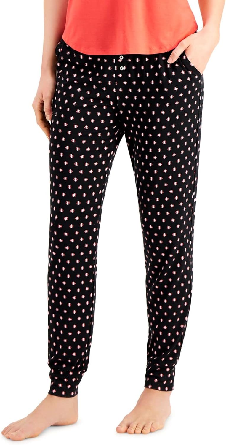 Alfani Women's Printed Knit Jogger Pajamas Pants Color Diamond Geo Size 2XL