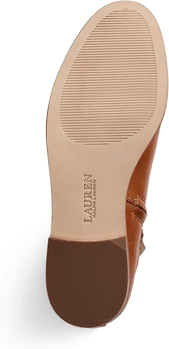 Lauren Ralph Lauren Women's Blayke Buckled Riding Boots Color Deep Saddle Tan Size 5.5M