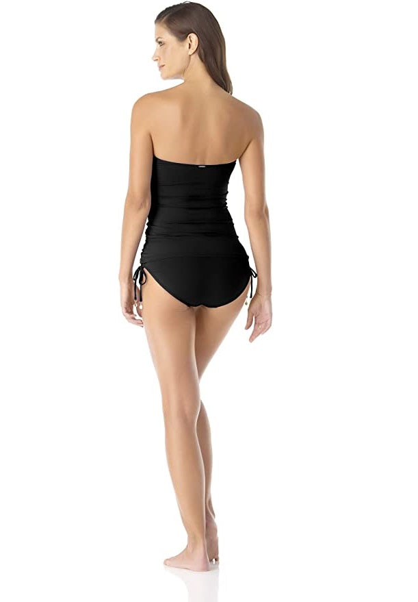 Anne Cole Women's Twist Front Shirred One Piece Swimsuit Color Black Size 6