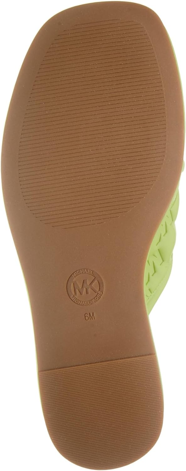 Michael Kors Women's Gideon Crisscross Logo Slides Color Bright Limeade Size 5.5M