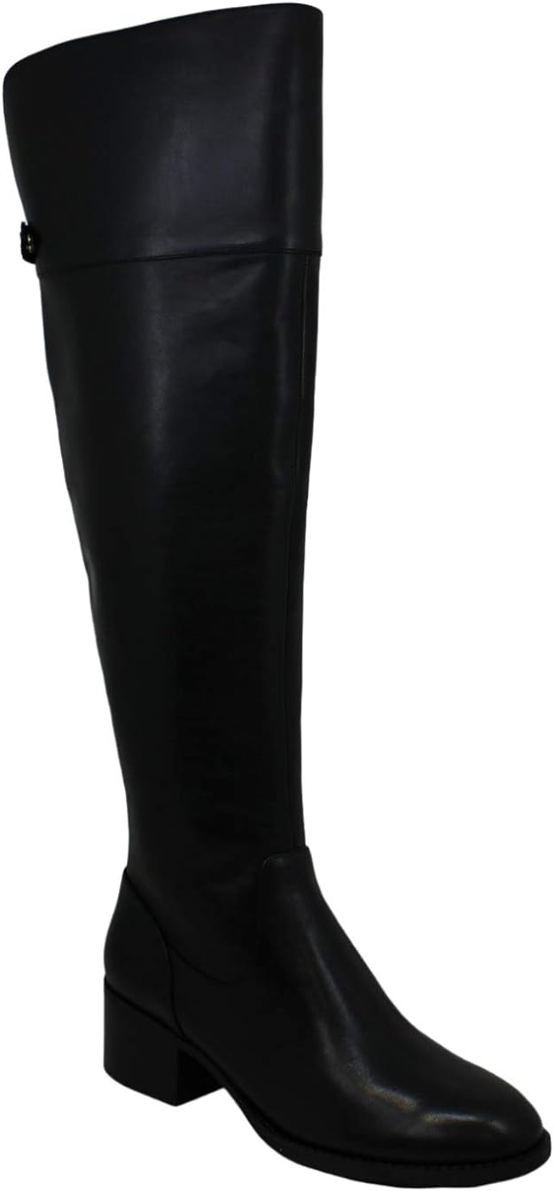 INC International Concepts Karmenn Leather Tall Over-The-Knee Boots Color Black Size 6.5M