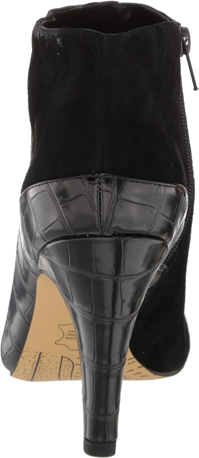 Bella Vita Women's Brennan Ankle Dress Booties Color Black Kid Suede Leather Size 10W