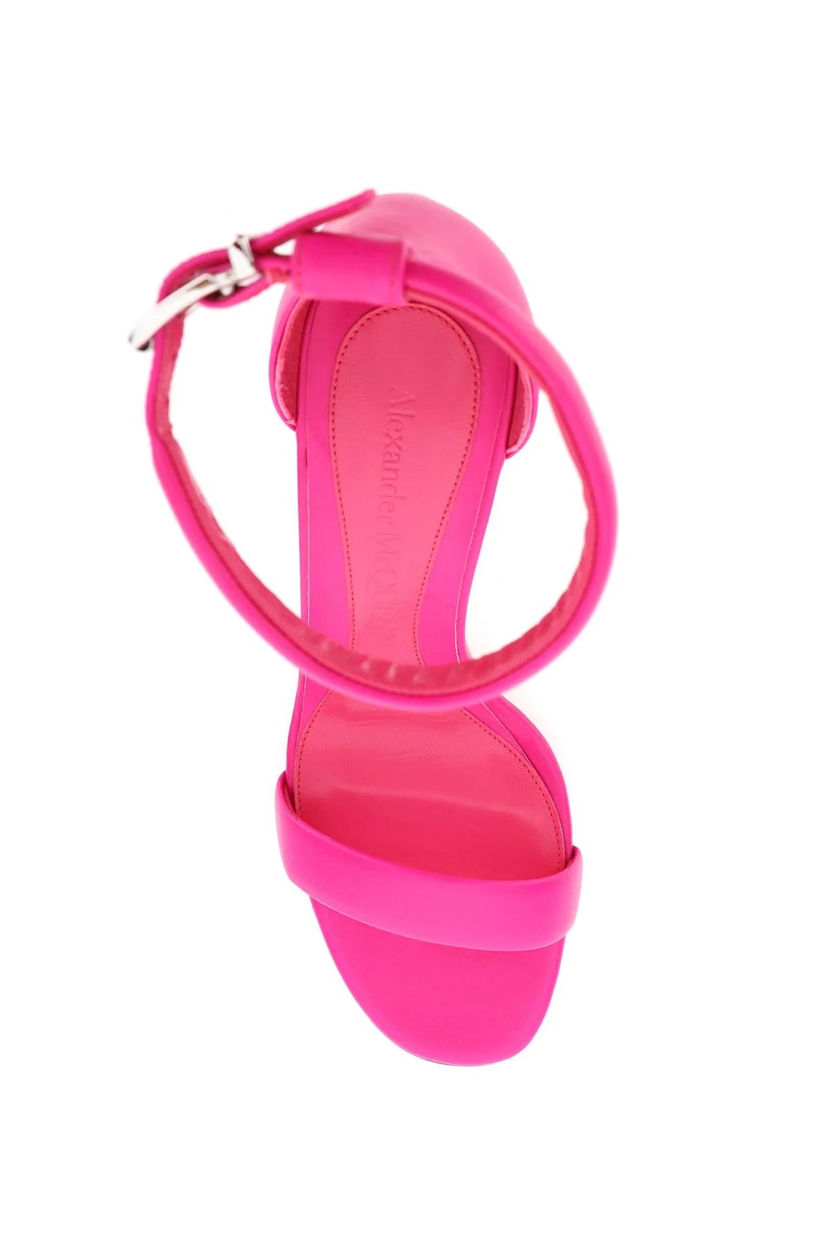 Alexander McQueen Leather Arc Heel Sandals Color Bobby Pink/Silver Size EU 38C/US 7.5