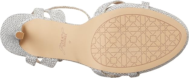 Jewel Badgley Mischka Women's Arianna Shimmering Platform Stiletto Sandals Color Silver Glitter Size 8M