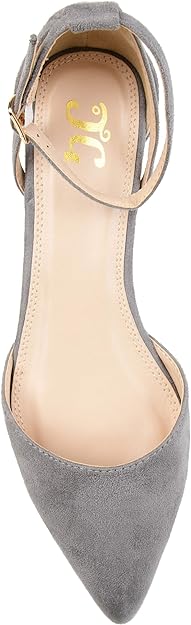 Journee Collection Women's Arkie Ankle Strap Sliver Wedge Color Gray Size 9M