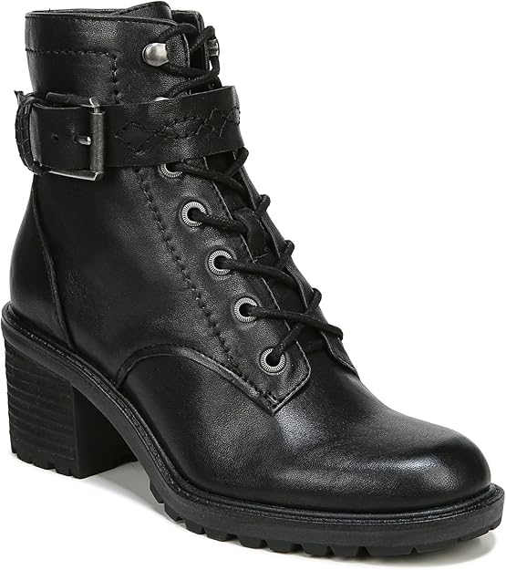 Zodiac Women's Gemma Lace Up Booties Black Leather Size 10