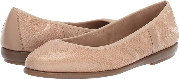 Aerosoles Women's Better Yet Ballet Flat Color Light Tan Snake Size 7.5M
