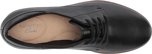 Clarks Women's Mazy Hyannis Oxford Color Black Leather Size 6.5M