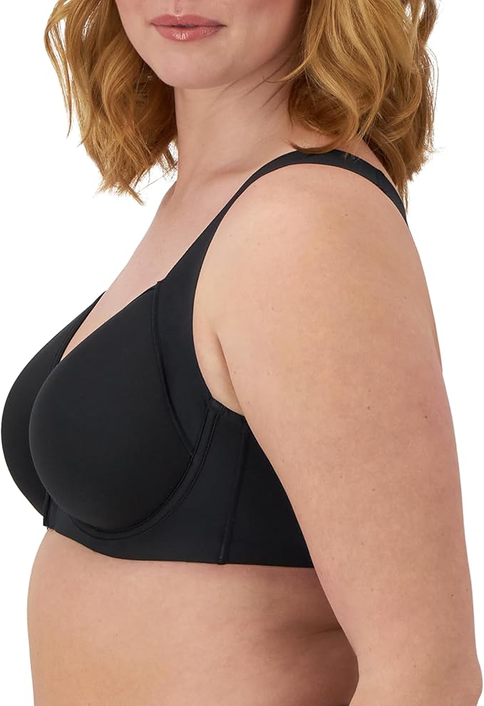 Bali One Smooth U Posture Boost X-Back Underwire Bra Color Black Size 42D