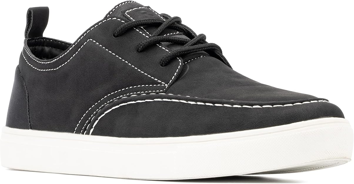 Reserved Footwear Men's Kono Boat Shoe Color Black Size 12M