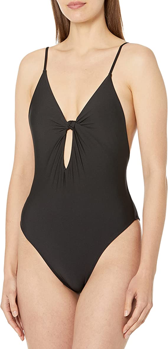 Volcom Juniors Simply Seamless One Piece Swimsuit Colot Black Size XL