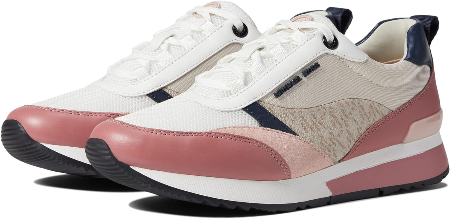 Michael Kors Women's Allie Stride Trainer Lace-Up Sneakers Color Cream Multi Size 8.5M