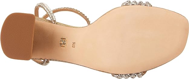 Badgley Mischka Women's Becca Heeled Sandal Color Platino Textile Size 8.5