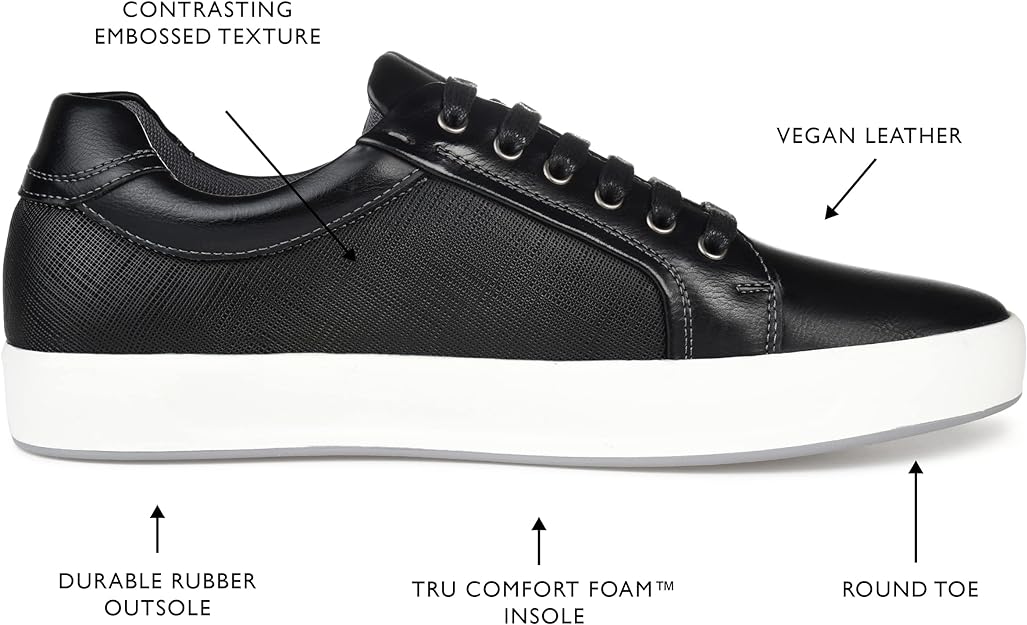 Vance Co. Men's Maxx Casual Sneaker Color Black Size 10M