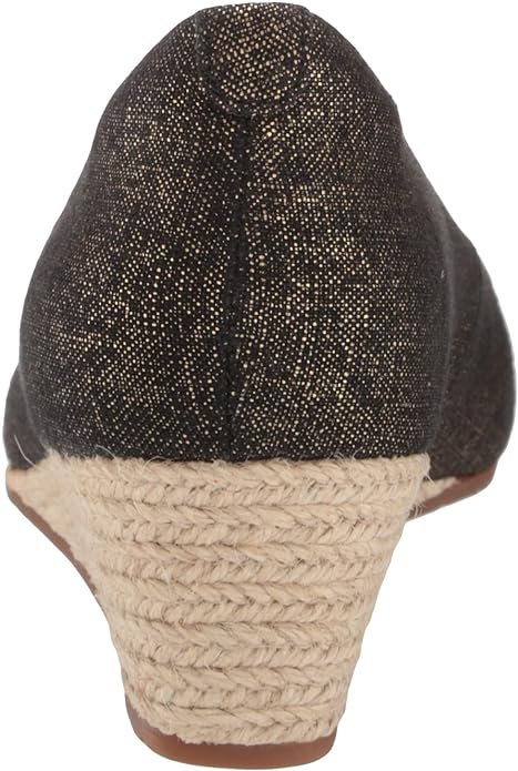 Clarks Women's Mallory Luna Closed Wedge Platform Color Black Metallic Textile Size 12M