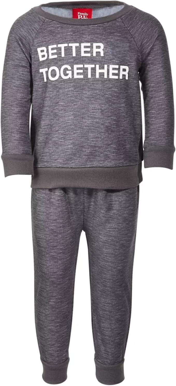 Family Pajamas Toddler Kids 2-Pc Pajama Set Color Charcoal Heather Size 18 Months