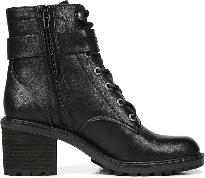 Zodiac Women's Gemma Lace Up Booties Black Leather Size 10