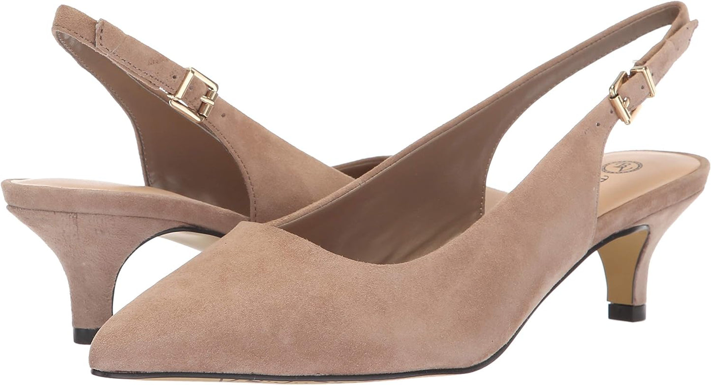Bella Vita Women's Scarlett Slingback Pumps Color Almond Kidsuede Size 7.5M