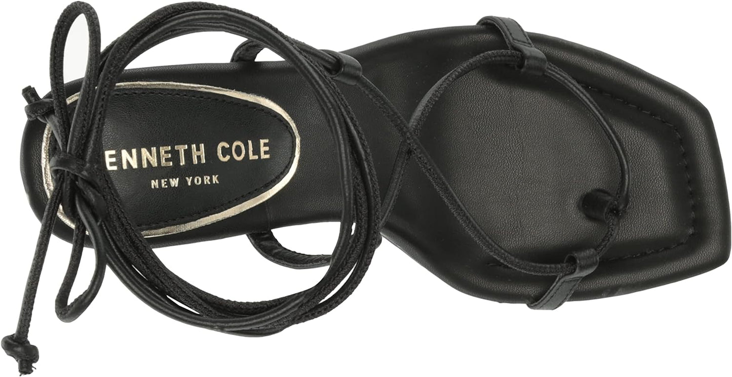 Kenneth Cole New York Women's Belinda Wedge Sandals Color Black Leather Size 6M