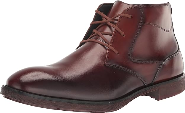 Stacy Adams Men's Kyron Plain Toe Lace Up Chukka Boot Color Cognac Smooth Size 10.5M