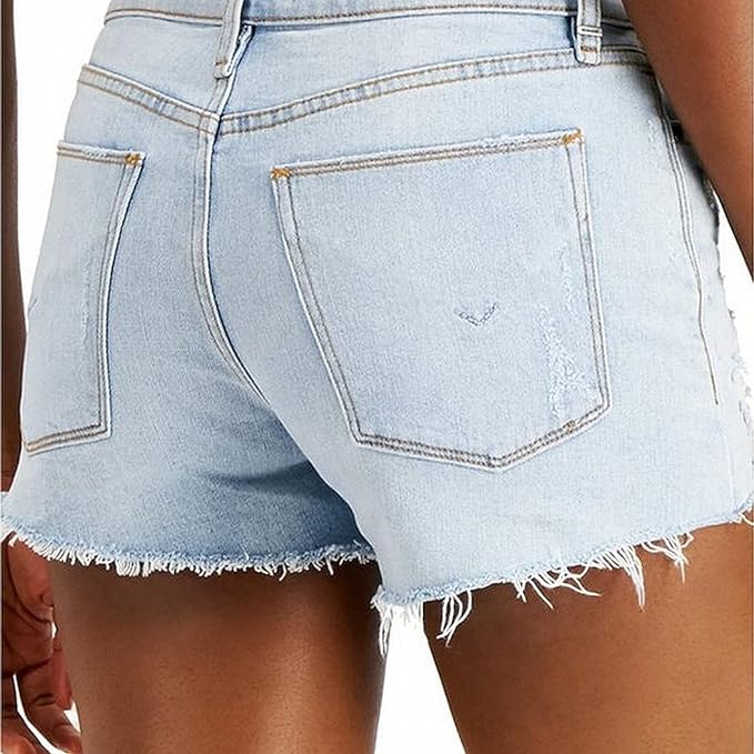 Hudson Women's Gemma Mid Rise Cut Off Denim Shorts Color Blue Size 26