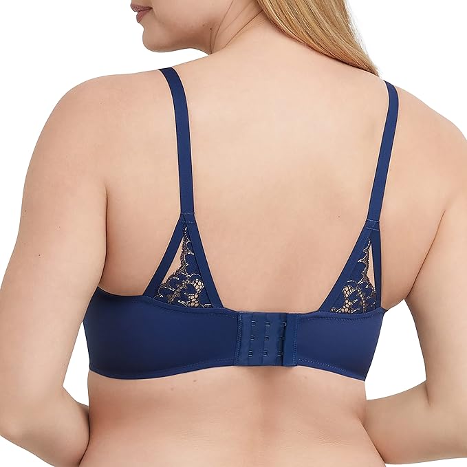 Maidenform Love the Lift Cross Dye All Over Push-up Bra Navy Eclipse/Rose Gold Size 38C