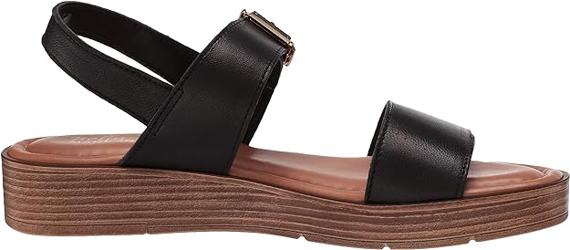 Bella Vita Women's Wedge Sandal Color Black Leather Size 7.5M