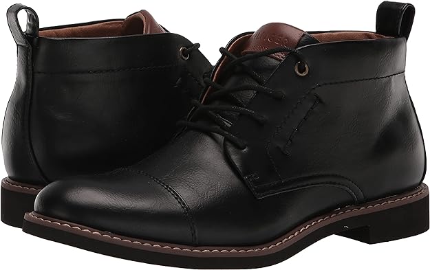 Tommy Hilfiger Men's Gibby Faux-Leather Cap-Toe Boots Color Black Size 10.5