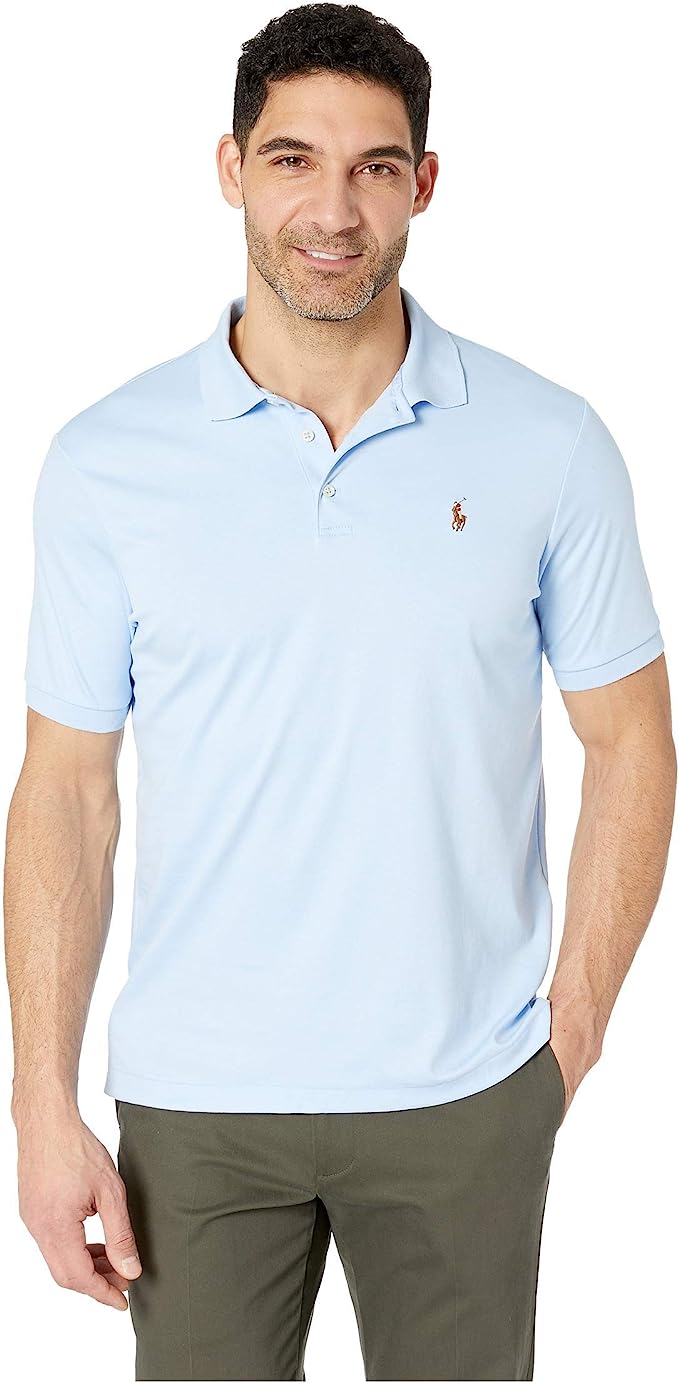 Polo Ralph Lauren Mens Classic-Fit Soft Cotton Polo Color Elite Blue Size L